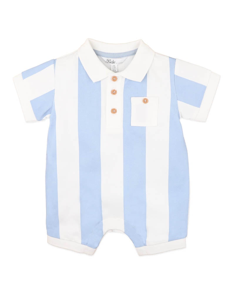 Bebe Max Stripe Rugby Romper