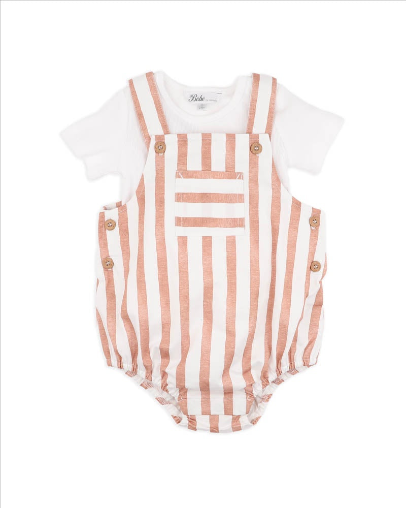 Bebe Max 2 Piece Set Bodysuit - Caramel Stripe