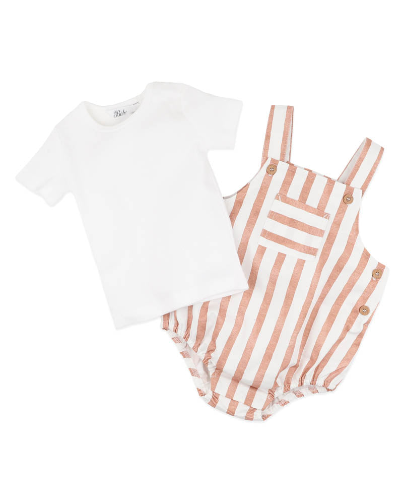 Bebe Max 2 Piece Set Bodysuit - Caramel Stripe