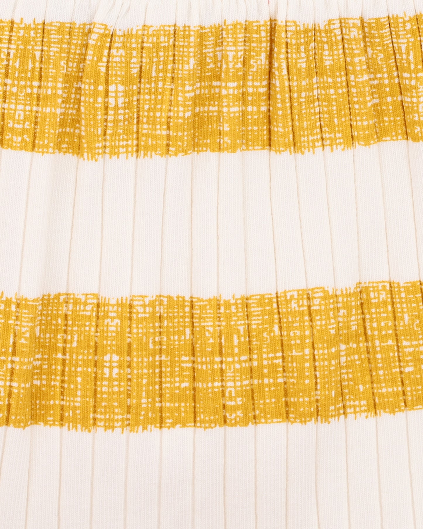 Bebe Sway Organic Wide Rib Shorts & Tee Set - Mustard Stripe