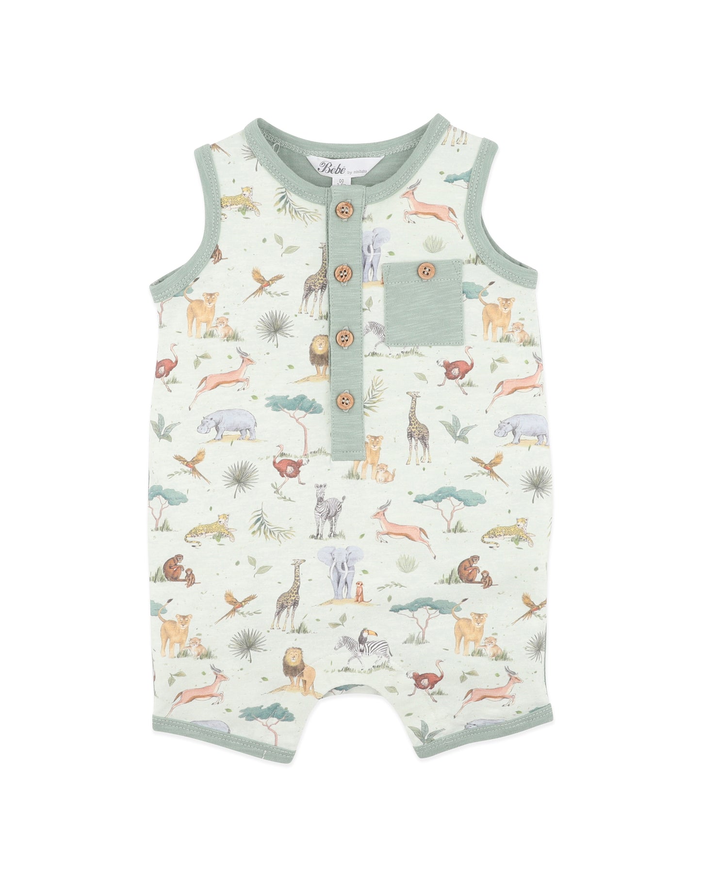 Bebe Sway Print Elephant Romper