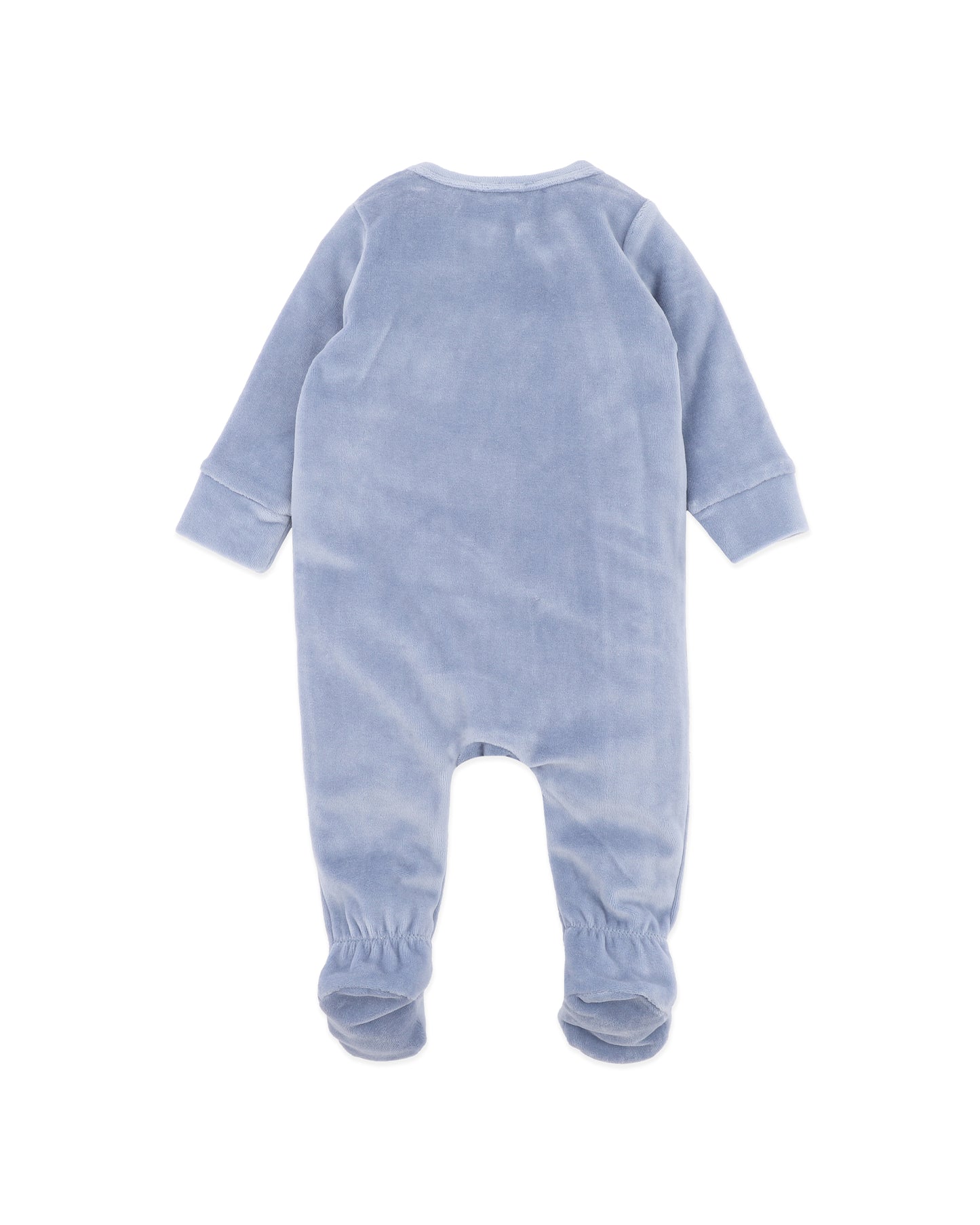 Bebe Alvin Velour Zip Onesie - Dusky Blue