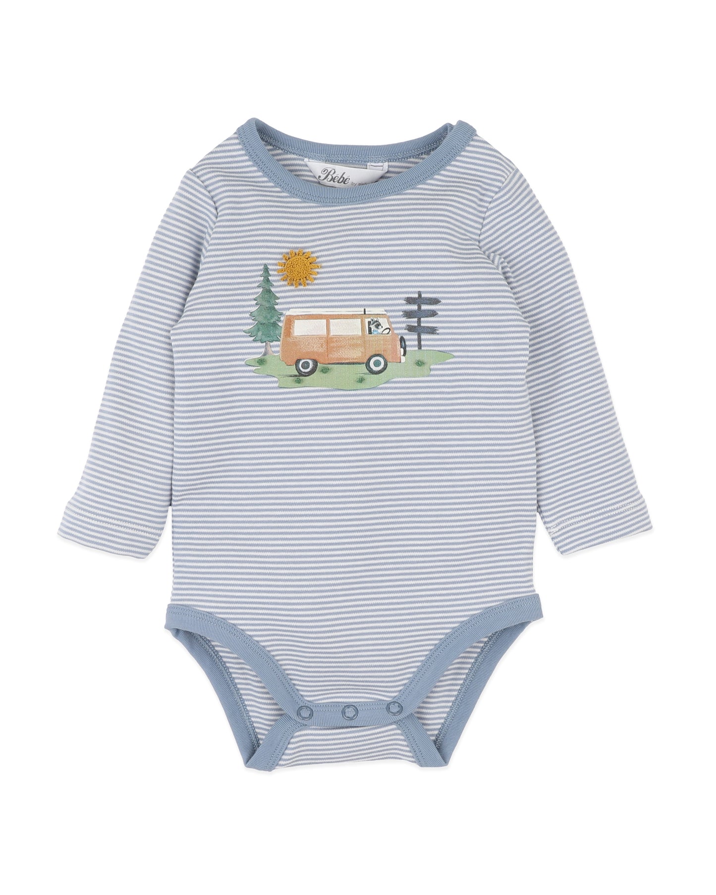 Bebe Alvin Stripe Organic LS Bodysuit