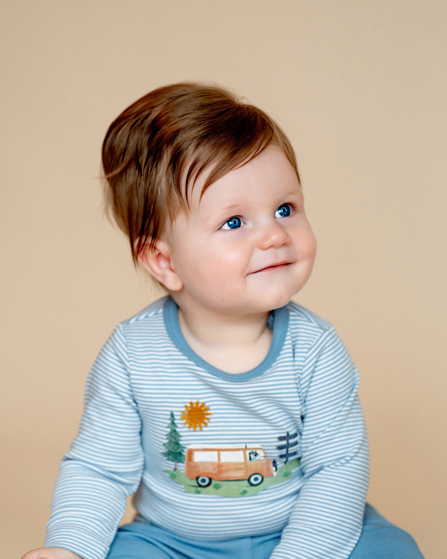 Bebe Alvin Stripe Organic LS Bodysuit