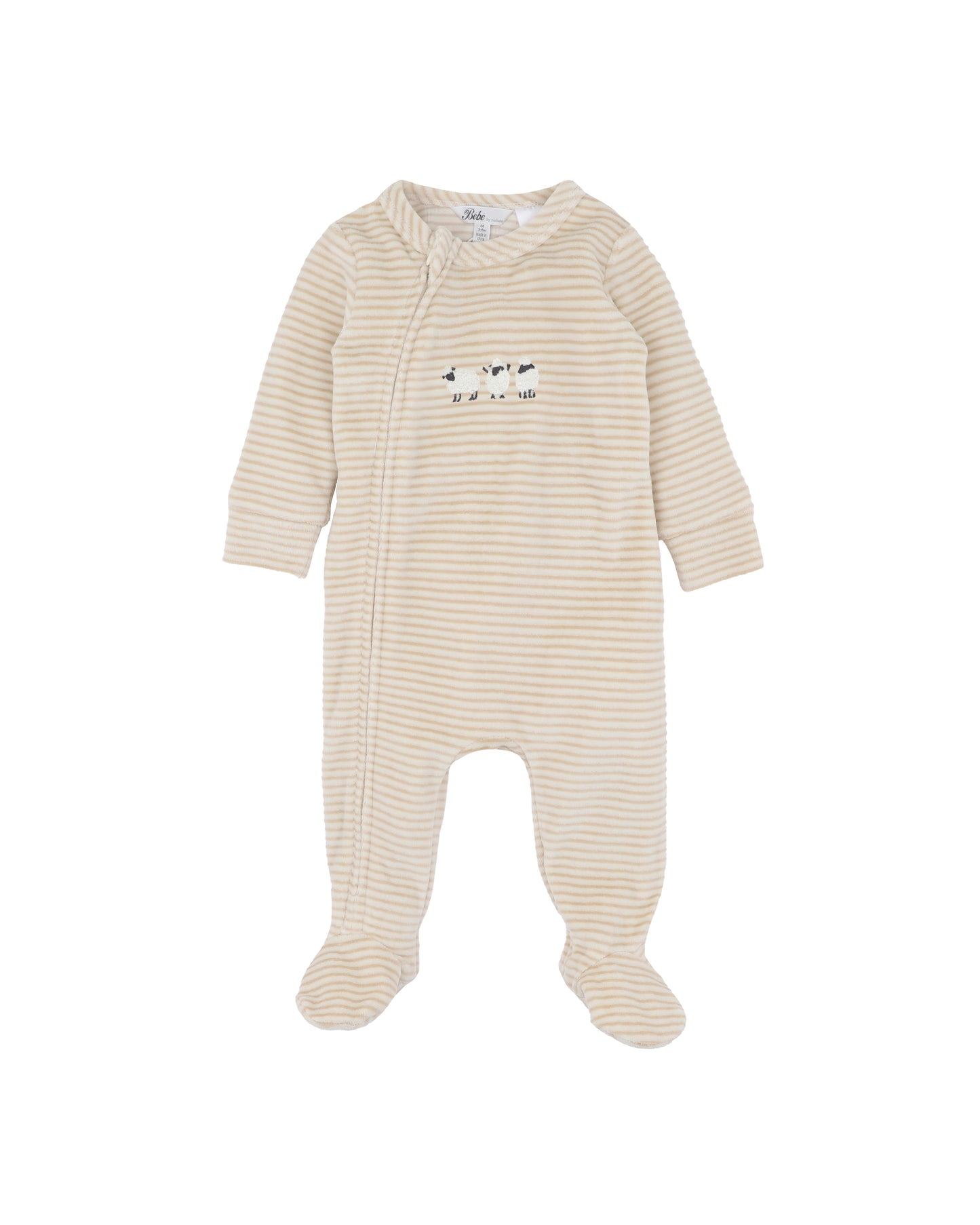 Bebe Hunter Stripe Velour Zip Onesie
