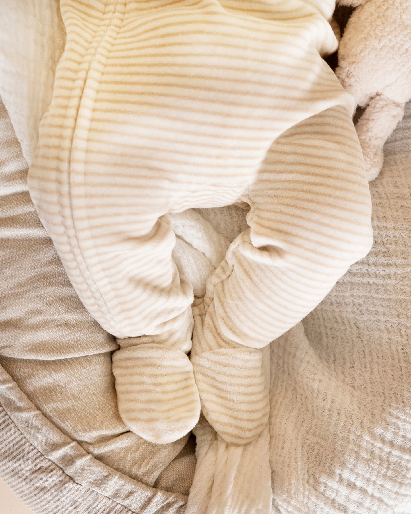 Bebe Hunter Stripe Velour Zip Onesie