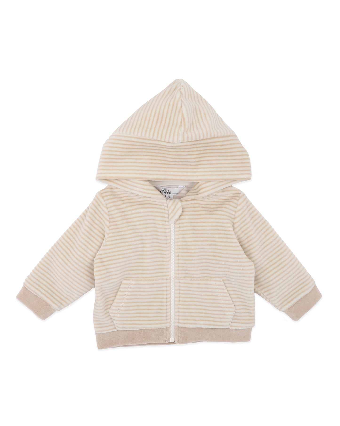 Bebe Hunter Velour Organic Stripe Zip Hoodie