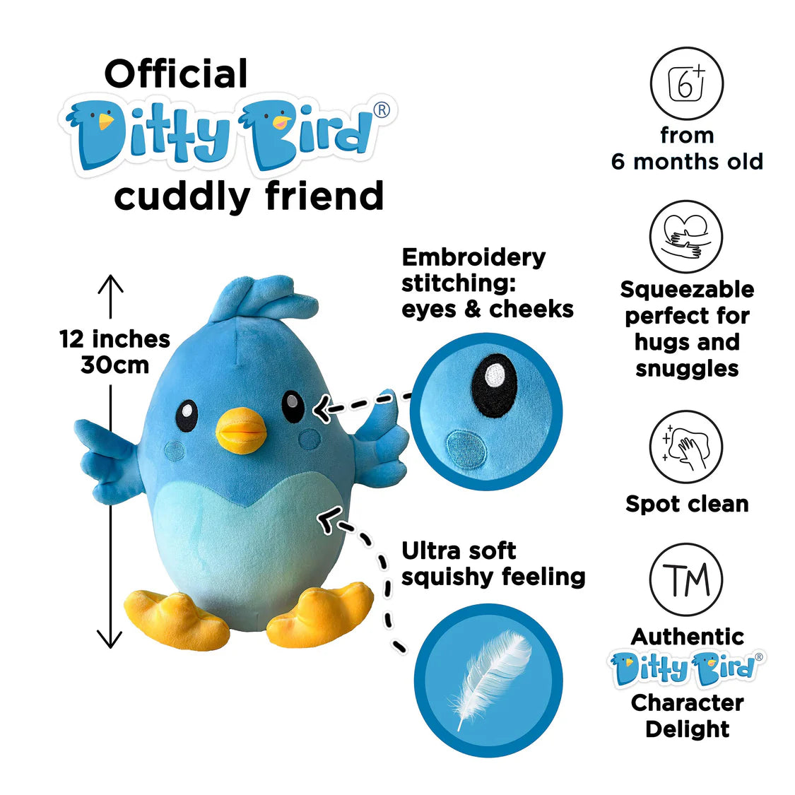 Ditty Bird Plush Toy 30cm