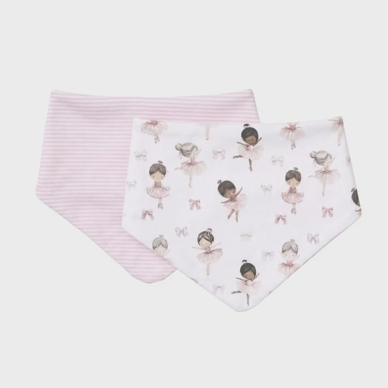 All4 Ella Bandana Bibs 2pk - Ballerina