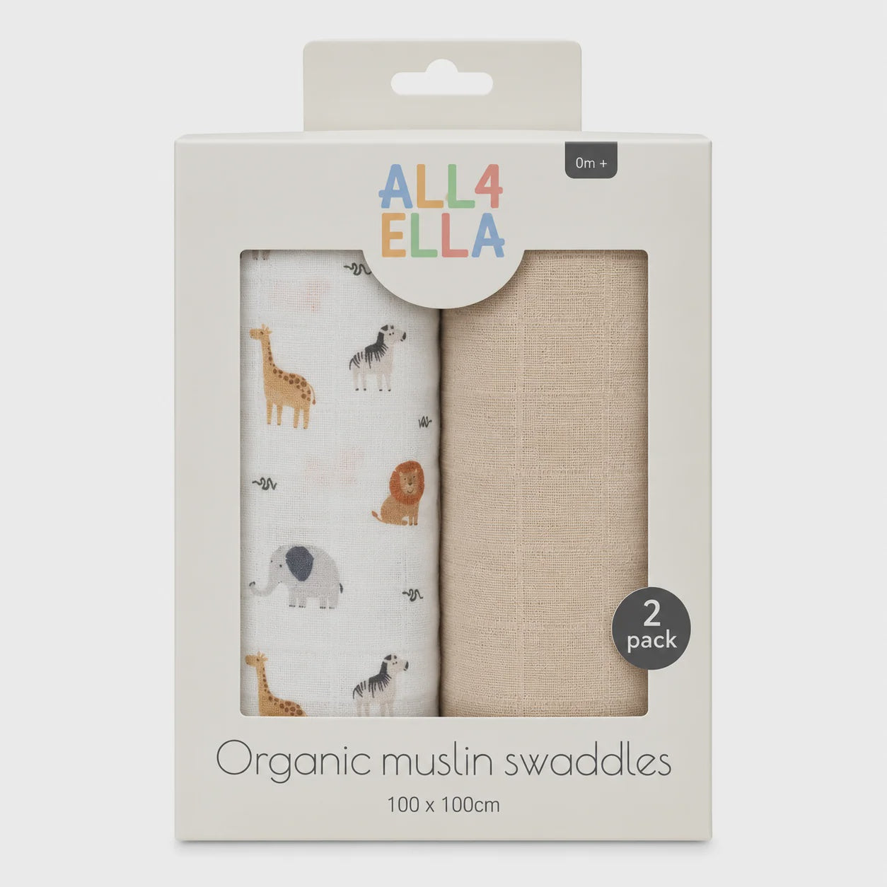 All4Ella Muslin Double Set - Wild Animal & Sand