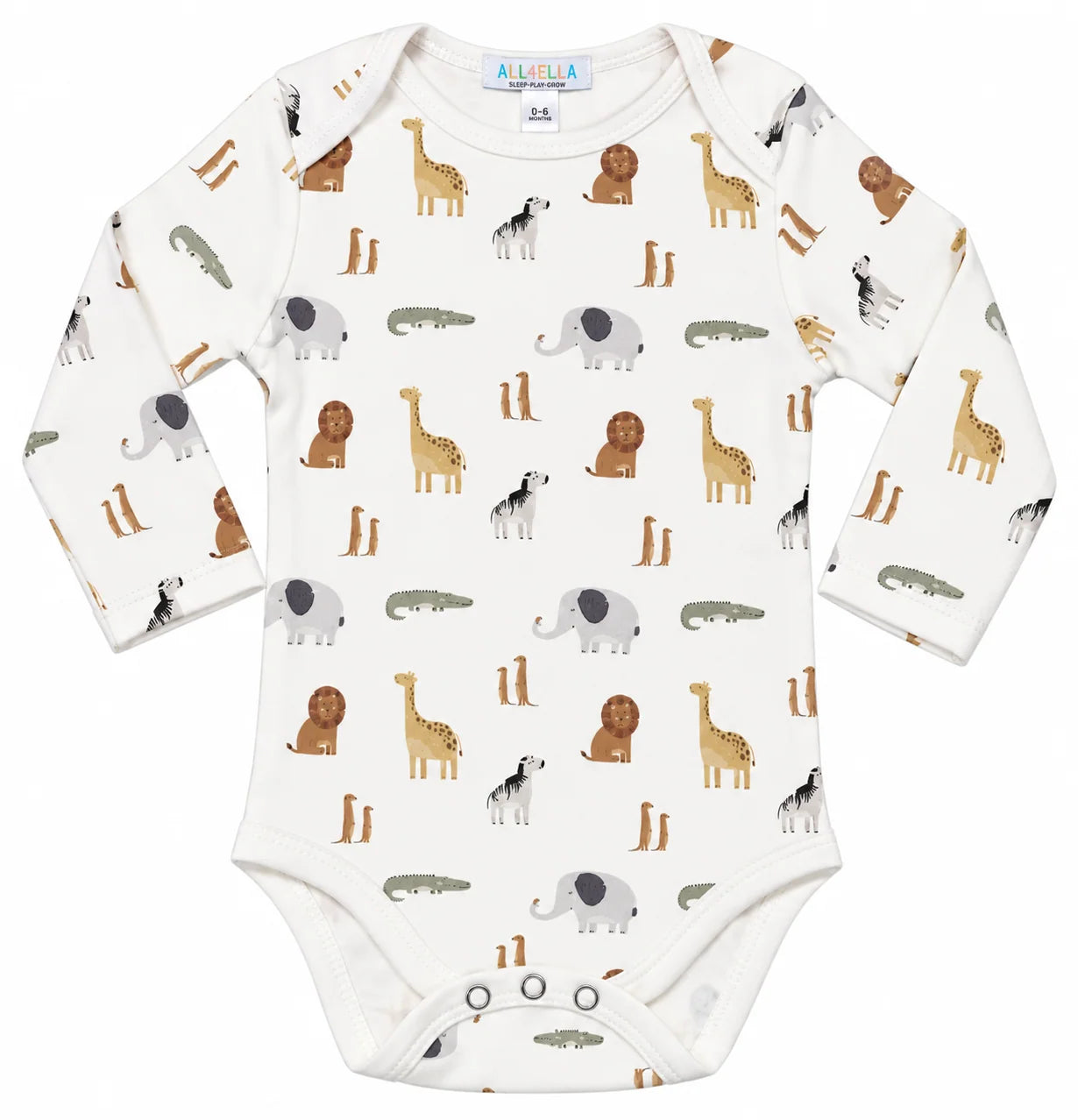 All4Ella Organic Clothing Set 6pcs - Wild Animals