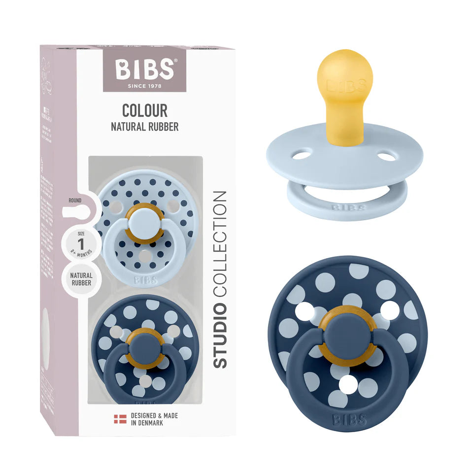 Bibs Studio Colour Polka Baby Blue/Steel Blue