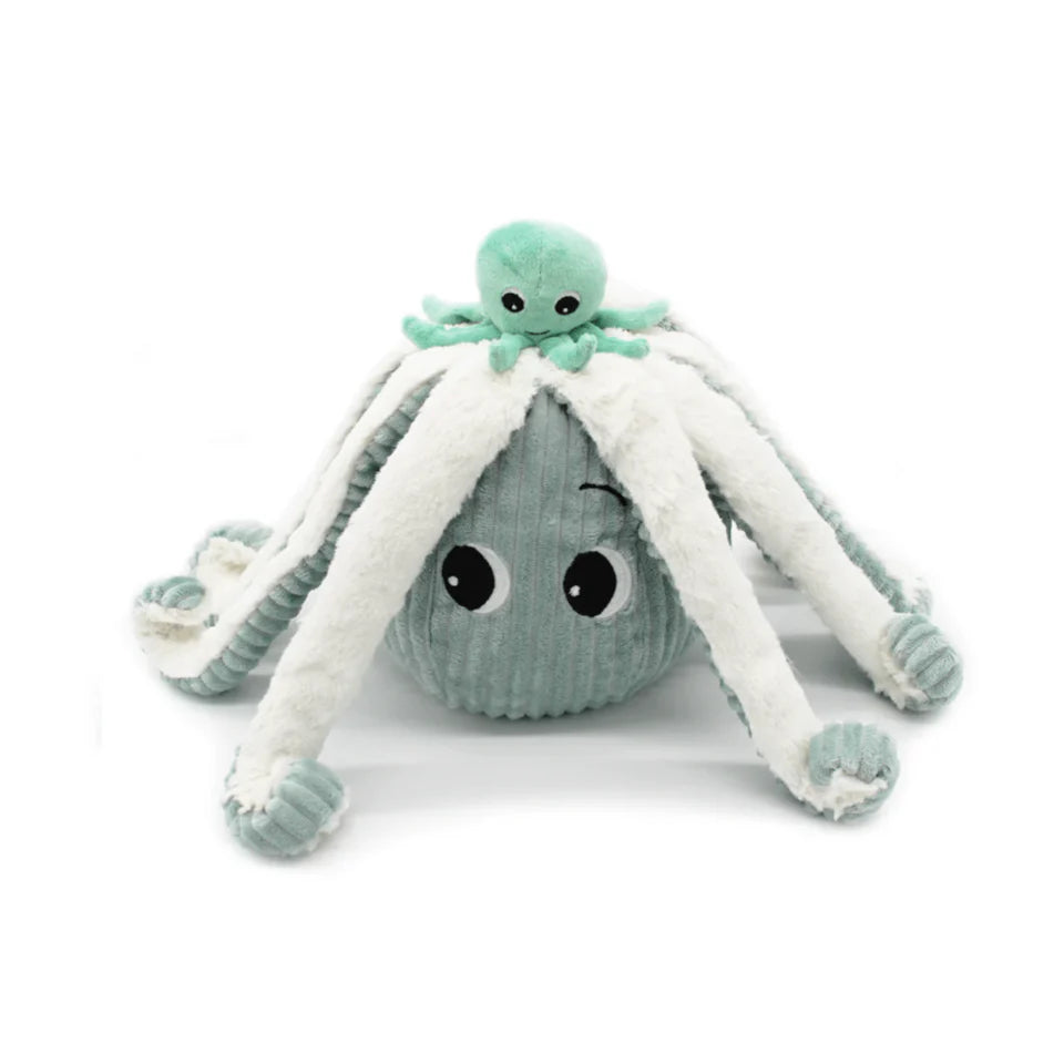 Les Ptipotos Filou the Octopus, Mum & Baby - Mint
