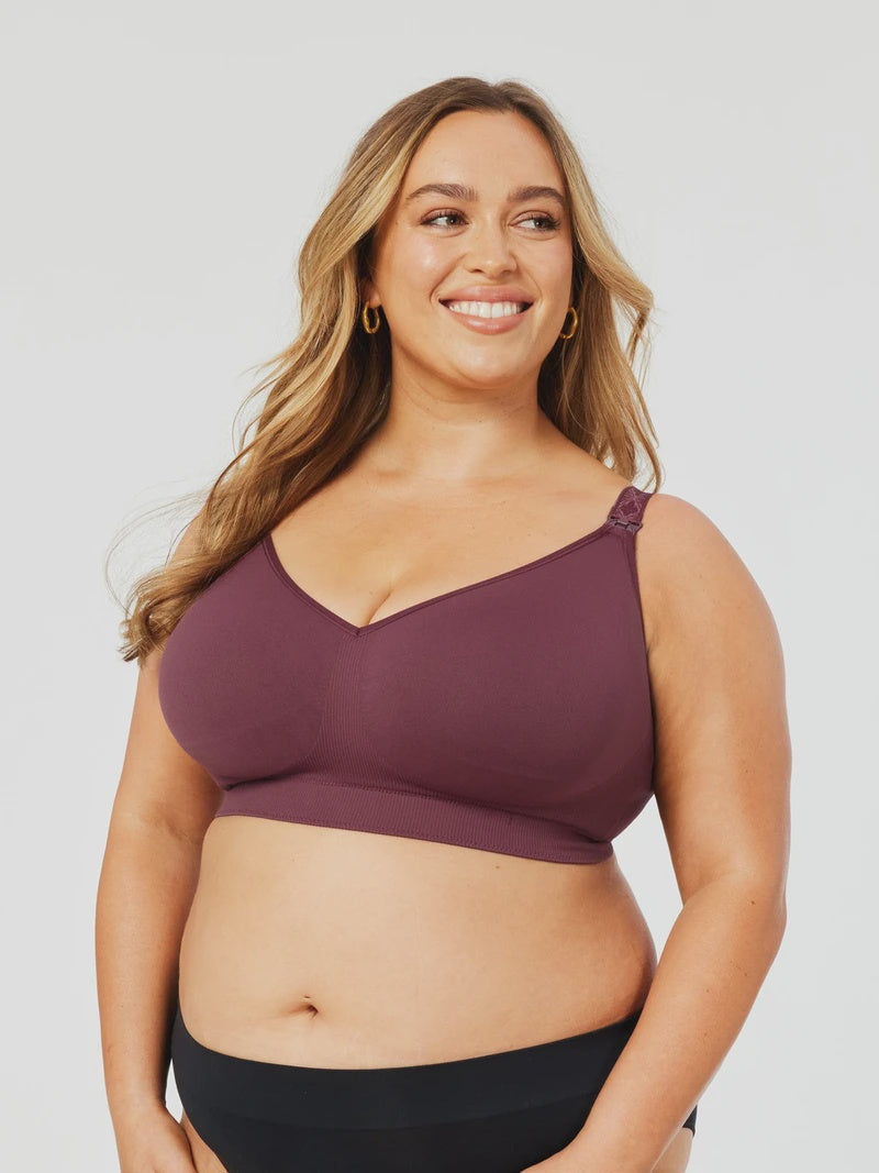 Cake Sugar Popping Candy Busty Maternity & Nursing Bra (F - H Cup) - Plum
