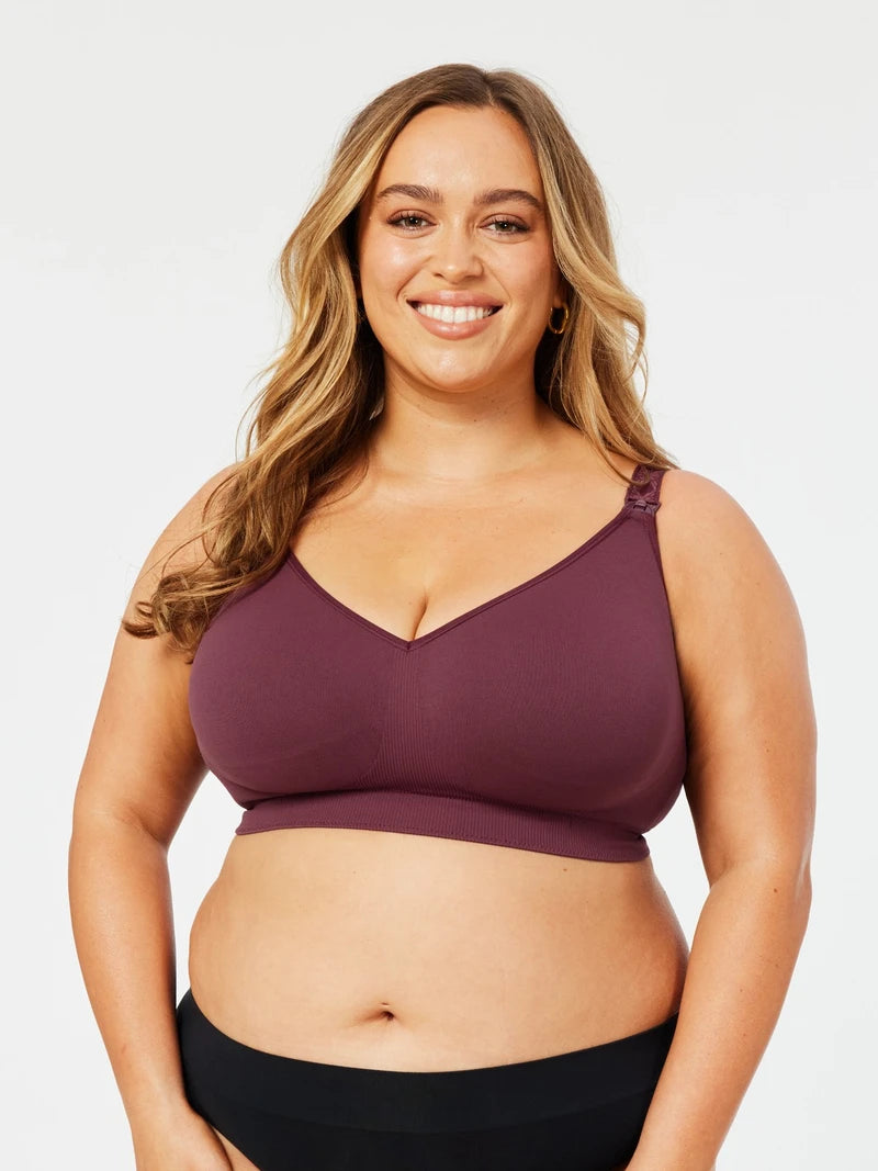 Cake Sugar Popping Candy Busty Maternity & Nursing Bra (F - H Cup) - Plum