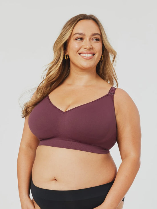 Cake Sugar Popping Candy Busty Maternity & Nursing Bra (F - H Cup) - Plum
