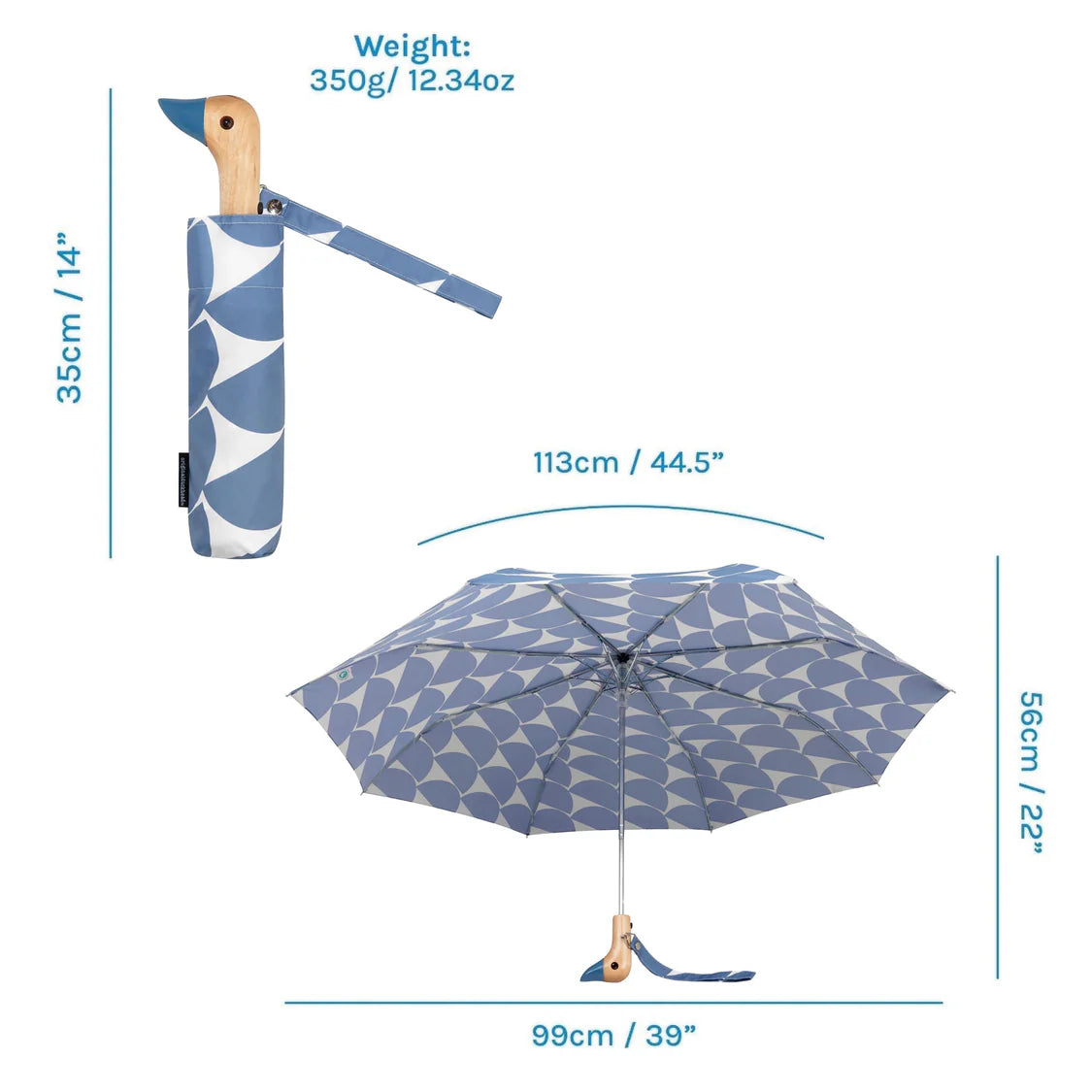 Original Duckhead Duck Umbrella Compact - Denim Moon