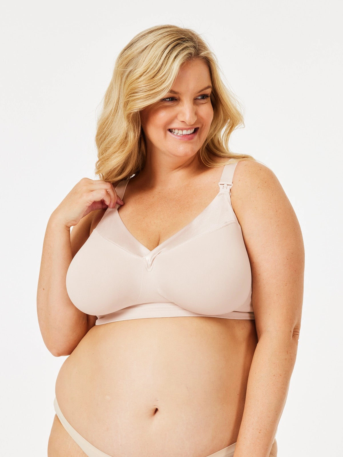 Cake Ribbon Candy Wire-Free Nursing Bra (F-HH Cup) - Stone