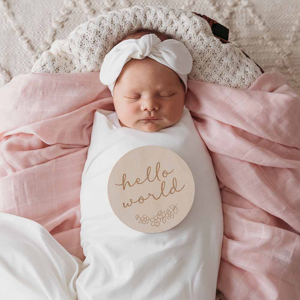 Snuggle Hunny Floral Wooden Milestone Cards