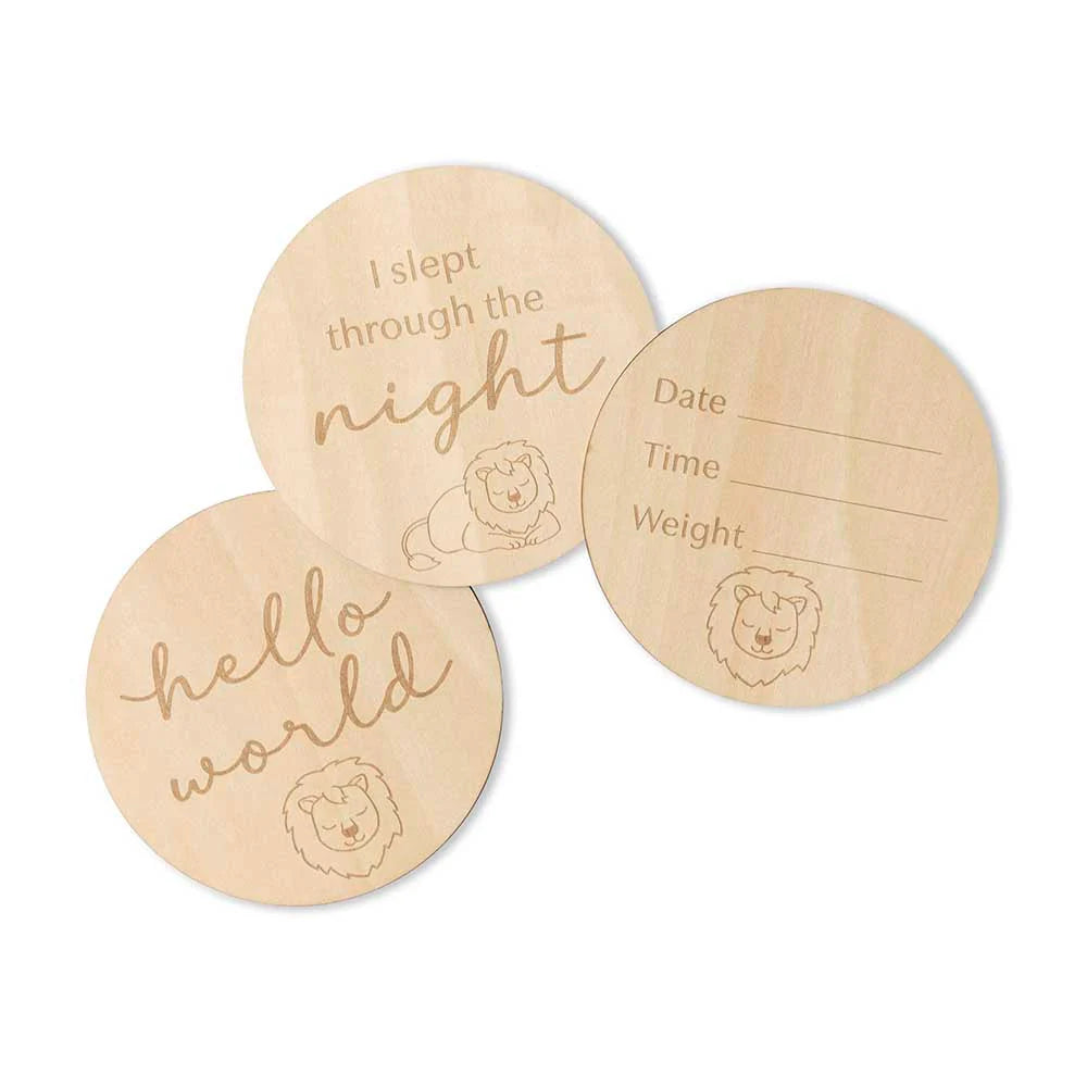 Snuggle Hunny Lion Wooden Milestone Cards