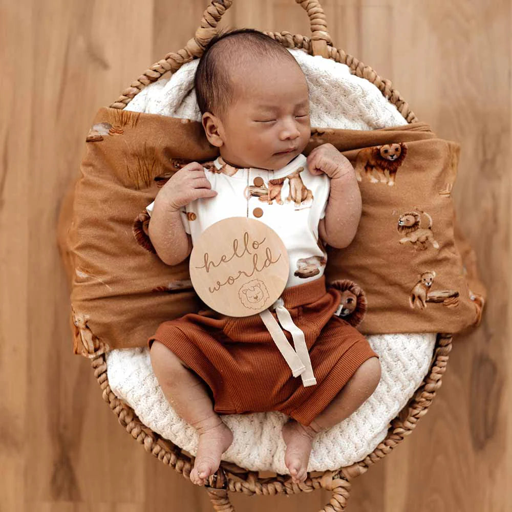 Snuggle Hunny Lion Wooden Milestone Cards