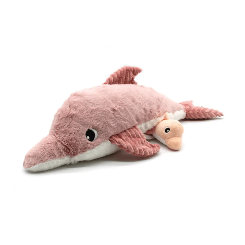 Les Ptipotos Tofou the Dolphin, Mum & Baby - Pink