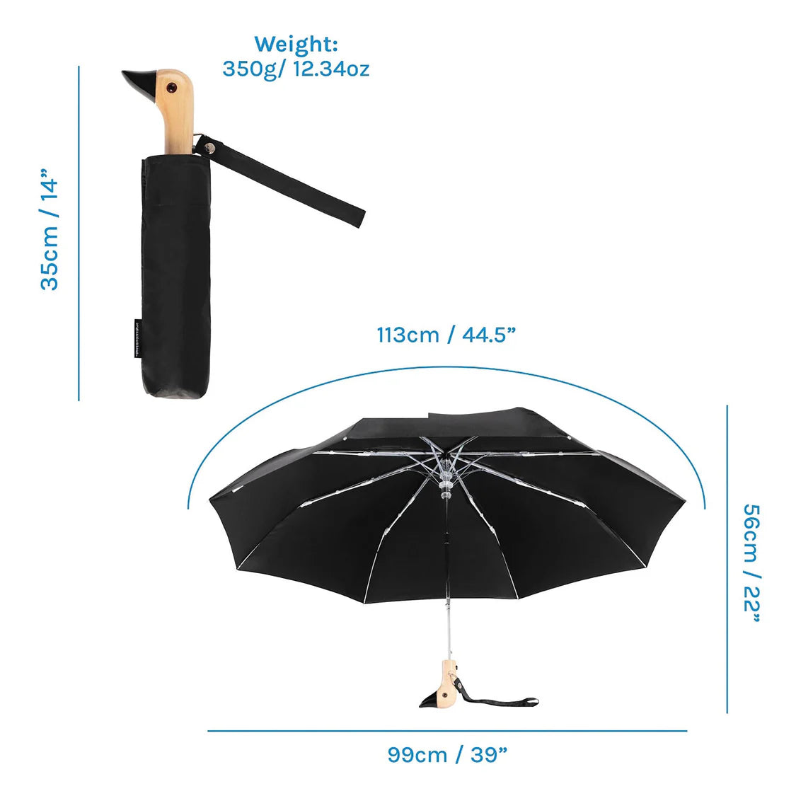 Original Duckhead Duck Umbrella Compact -Black